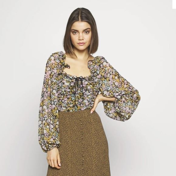 🆕Free People Mabel Printed Blouse - Picture 9 of 13